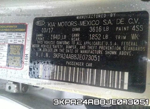 3KPA24AB8JE073051 фото 10