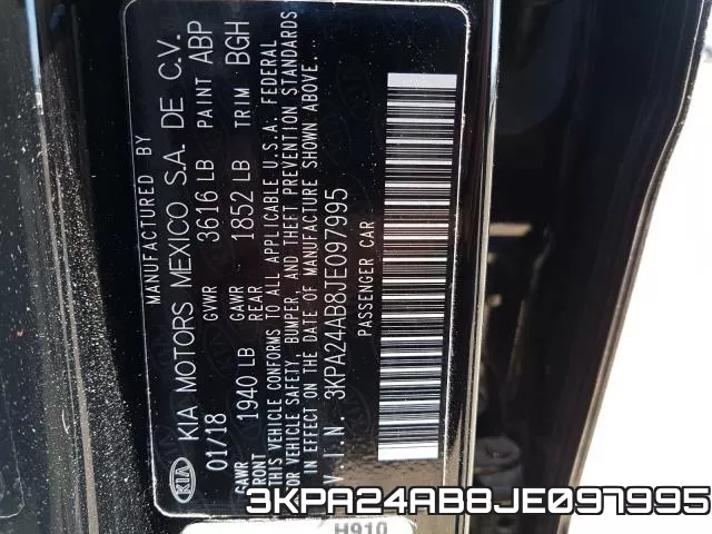 3KPA24AB8JE097995 фото 2