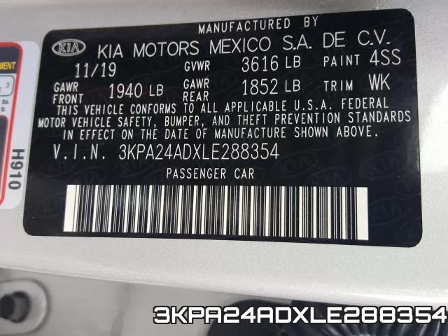 3KPA24ADXLE288354 фото 2