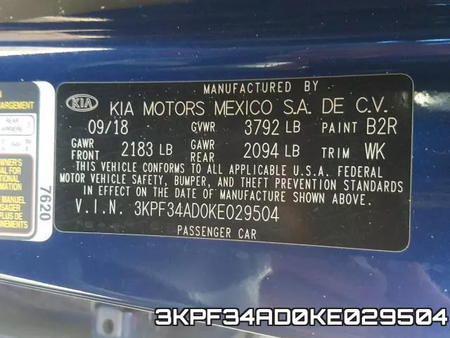 3KPF34AD0KE029504 фото 2