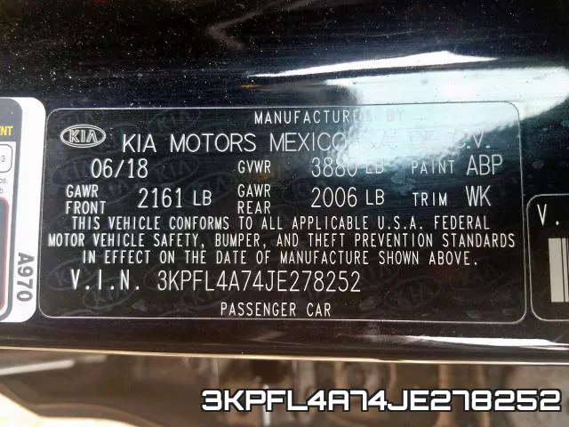3KPFL4A74JE278252 фото 2