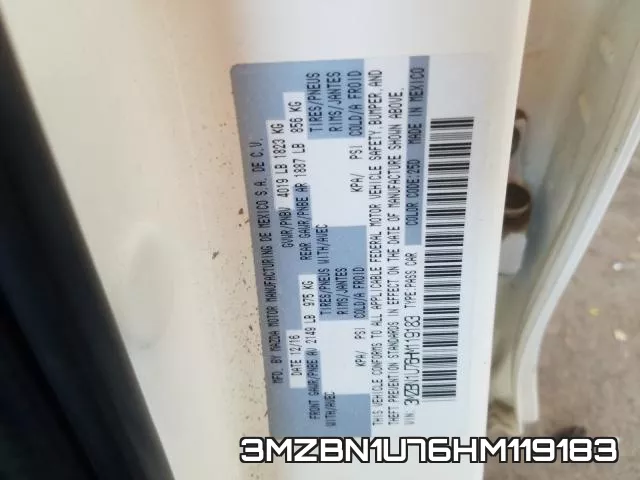 3MZBN1U76HM119183 фото 2