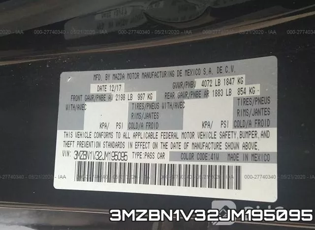 3MZBN1V32JM195095 фото 10