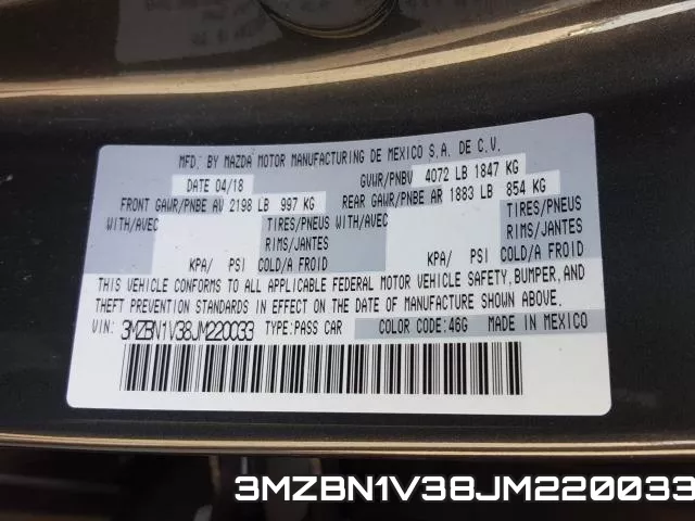 3MZBN1V38JM220033 фото 2