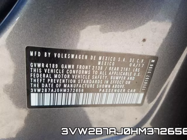 3VW2B7AJ0HM372656 фото 2