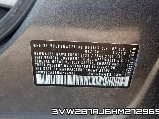 3VW2B7AJ6HM272965 фото 2