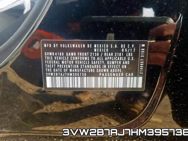 3VW2B7AJ7HM395738 фото 2