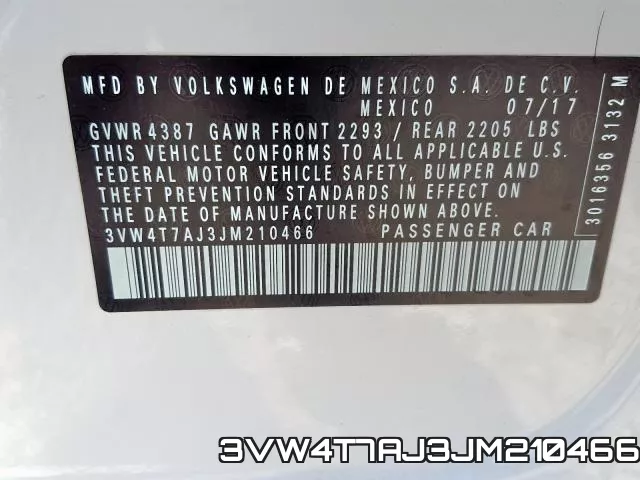 3VW4T7AJ3JM210466 фото 2