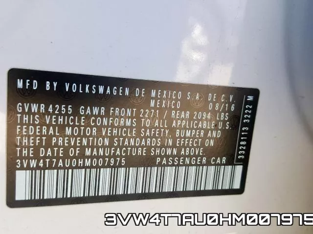 3VW4T7AU0HM007975 фото 2