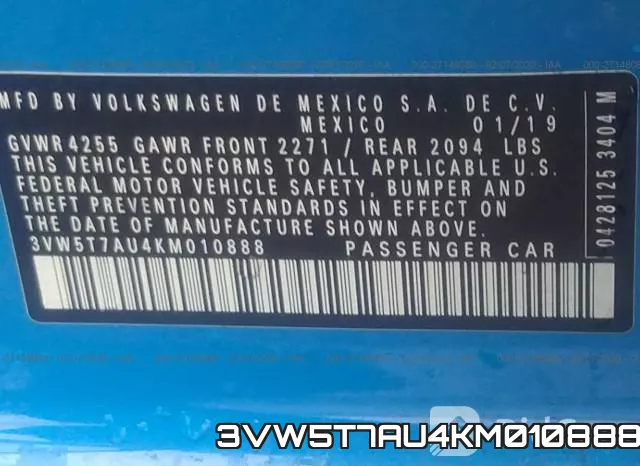 3VW5T7AU4KM010888 фото 10