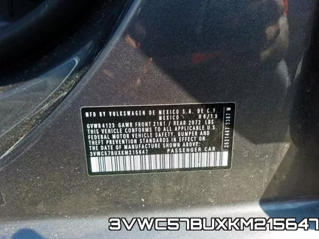 3VWC57BUXKM215647 фото 2