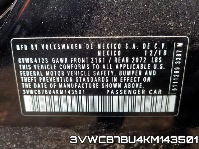 3VWCB7BU4KM143501 фото 2