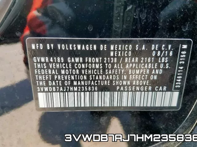 3VWDB7AJ7HM235836 фото 2
