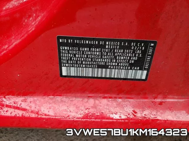 3VWE57BU1KM164323 фото 2