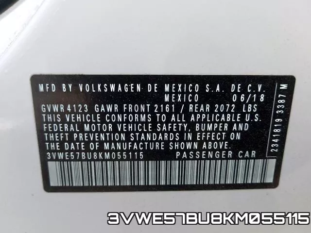 3VWE57BU8KM055115 фото 2