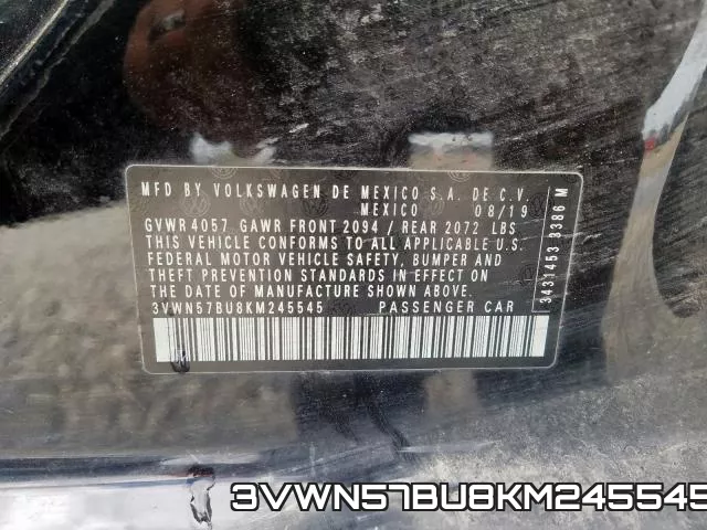 3VWN57BU8KM245545 фото 2