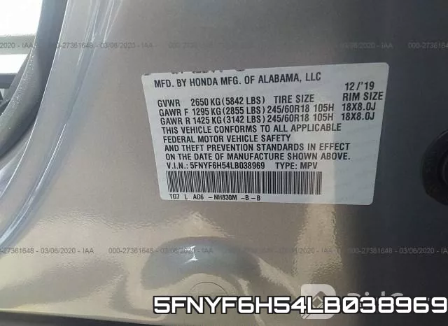 5FNYF6H54LB038969 фото 10