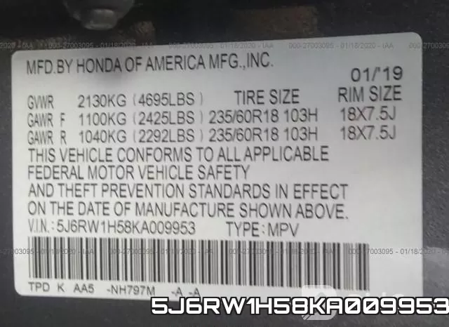 5J6RW1H58KA009953 фото 10