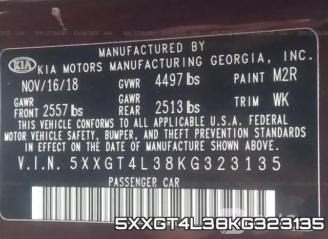5XXGT4L38KG323135 фото 10