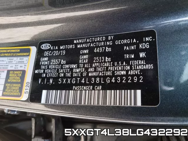 5XXGT4L38LG432292 фото 2