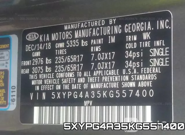 5XYPG4A35KG557400 фото 10