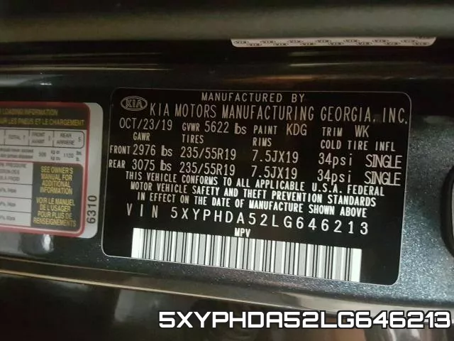 5XYPHDA52LG646213 фото 2