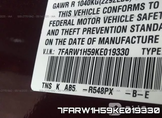 7FARW1H59KE019330 фото 10