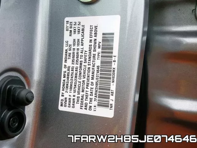 7FARW2H85JE074646 фото 2