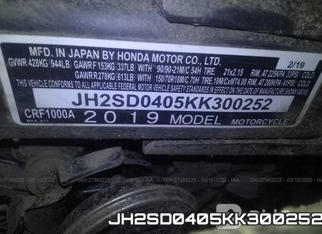 JH2SD0405KK300252 фото 2