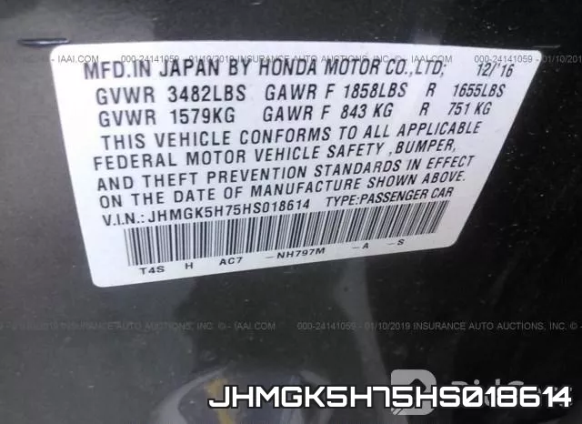 JHMGK5H75HS018614 фото 10