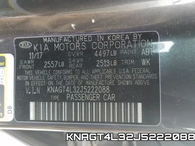 KNAGT4L32J5222088 фото 2