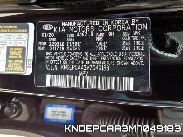 KNDEPCAA3M7049183 фото 2