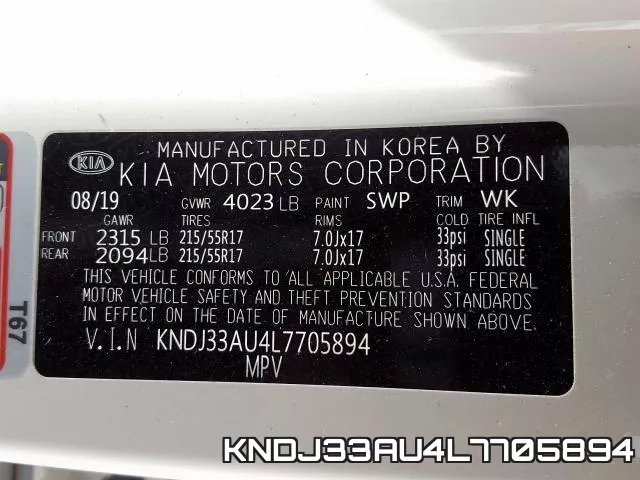 KNDJ33AU4L7705894 фото 2