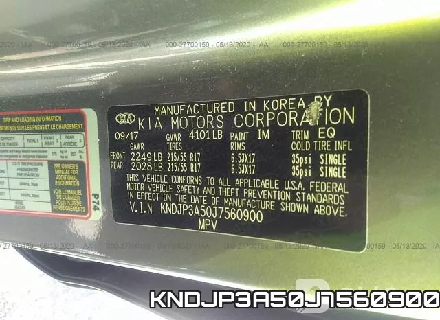 KNDJP3A50J7560900 фото 10