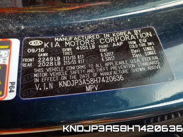 KNDJP3A58H7420636 фото 2