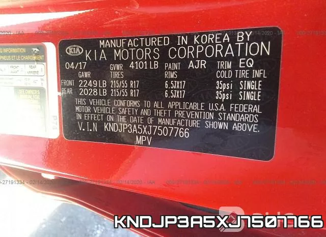 KNDJP3A5XJ7507766 фото 10