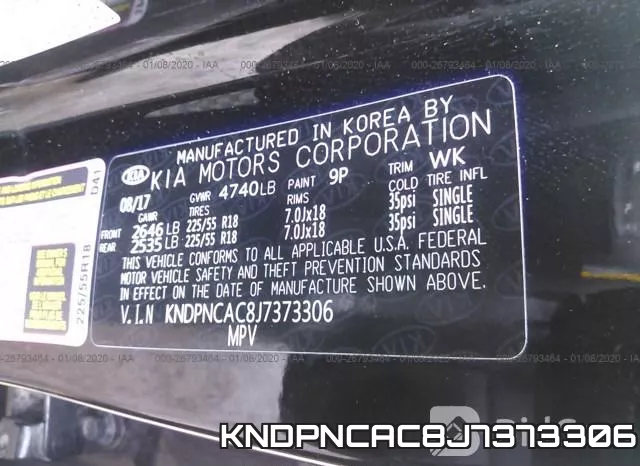KNDPNCAC8J7373306 фото 10