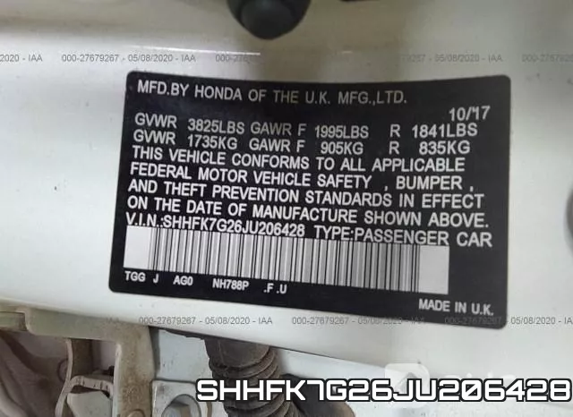 SHHFK7G26JU206428 фото 10