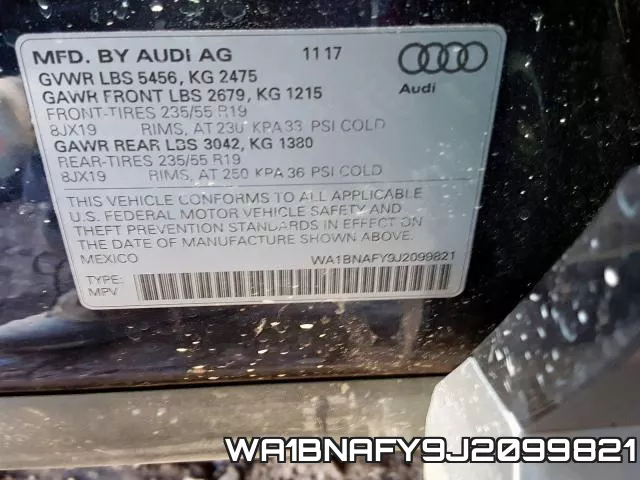 WA1BNAFY9J2099821 фото 2