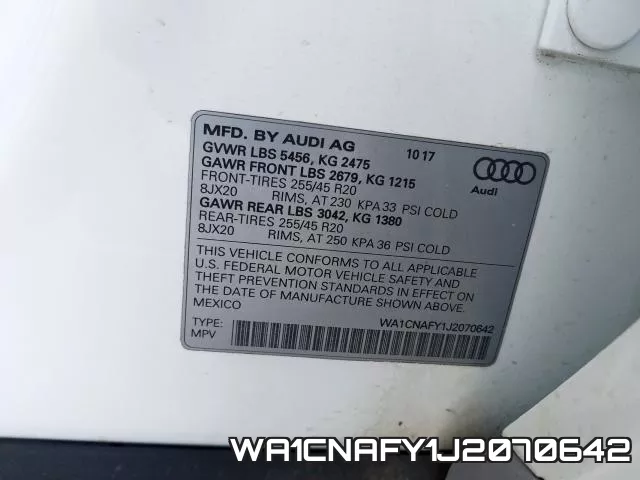 WA1CNAFY1J2070642 фото 2