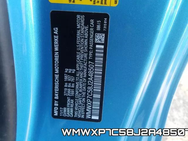 WMWXP7C58J2A48507 фото 2