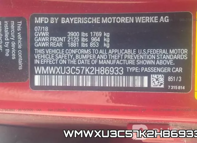 WMWXU3C57K2H86933 фото 10