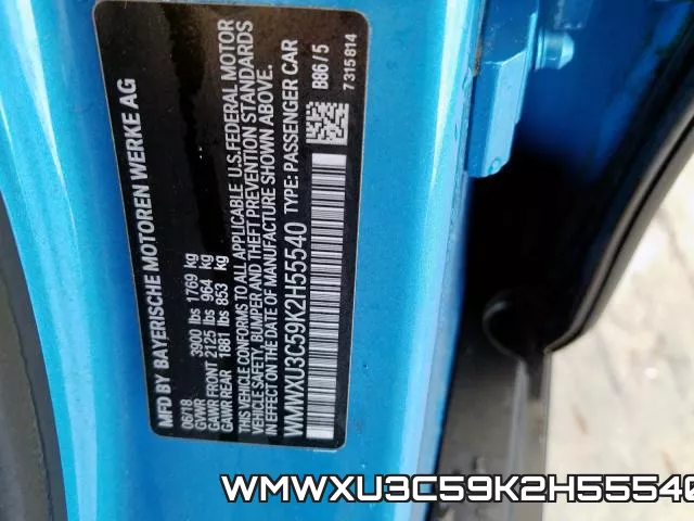 WMWXU3C59K2H55540 фото 2