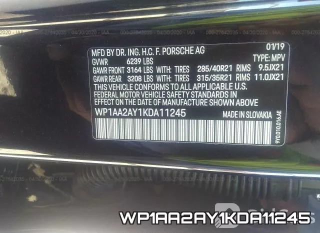 WP1AA2AY1KDA11245 фото 10