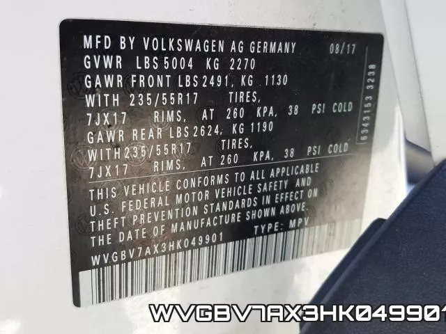 WVGBV7AX3HK049901 фото 2