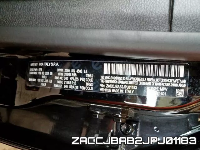 ZACCJBAB2JPJ01183 фото 2