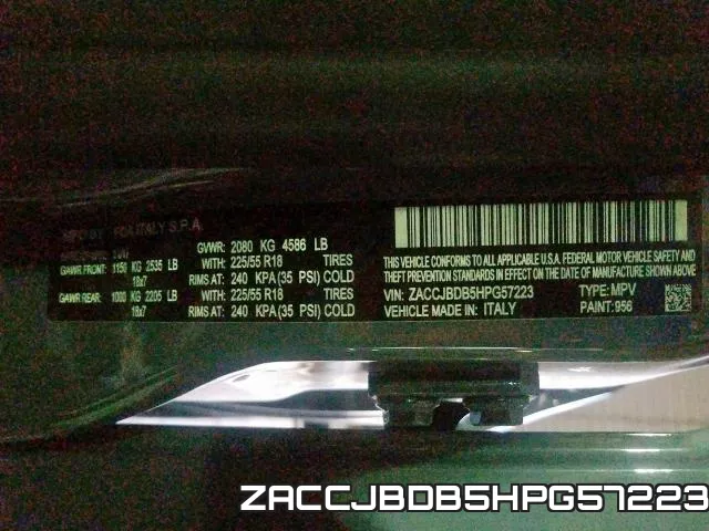 ZACCJBDB5HPG57223 фото 2