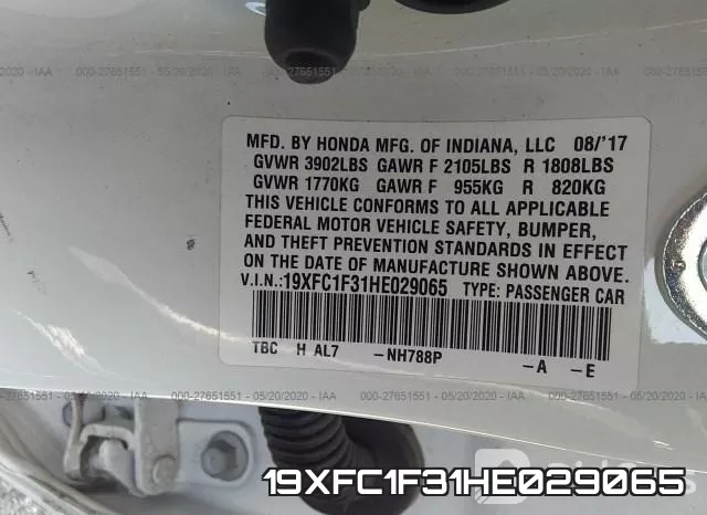 19XFC1F31HE029065 фото 10