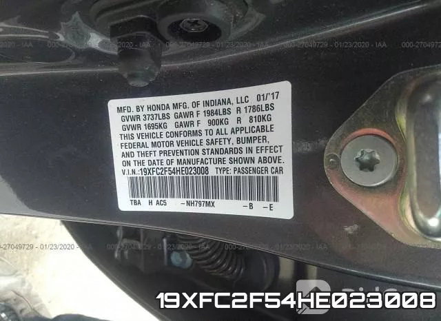 19XFC2F54HE023008 фото 10