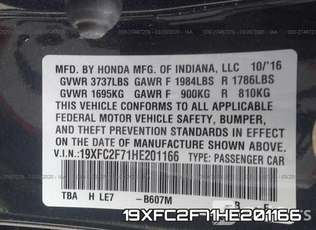 19XFC2F71HE201166 фото 10
